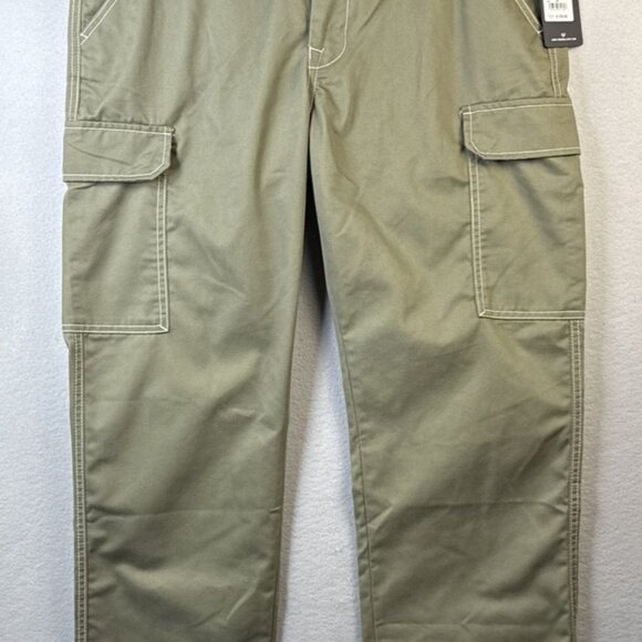 NWT True Religion Jeans Men's Size 34 x 32 Kalamata Green Cargo Pants $159 Flap‎ - Picture 1 of 16